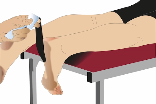 Achilles tendon taping step 1