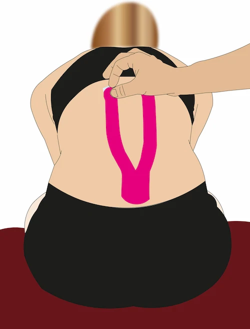 Lumbar spine taping step 4