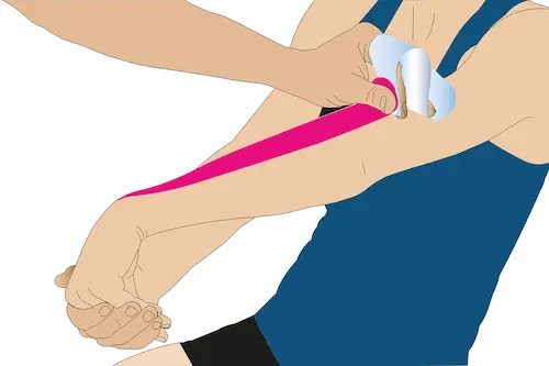 Tennis elbow taping step 1
